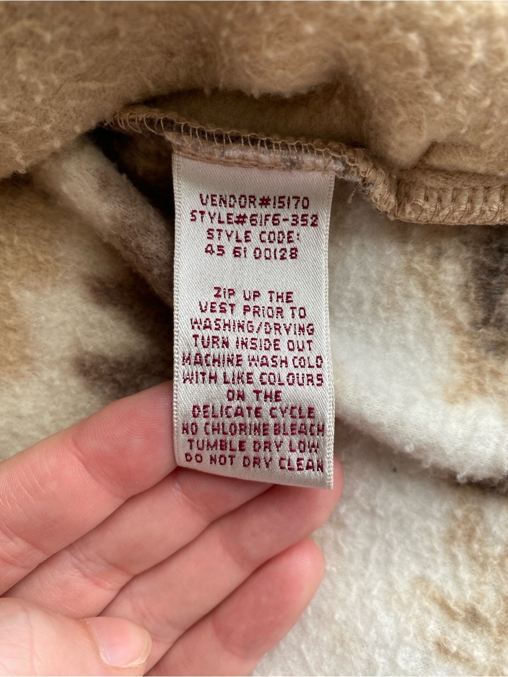 Northern Reflections Vintage Brown and White Fleece Vest Extra Large - Picture 11 of 11